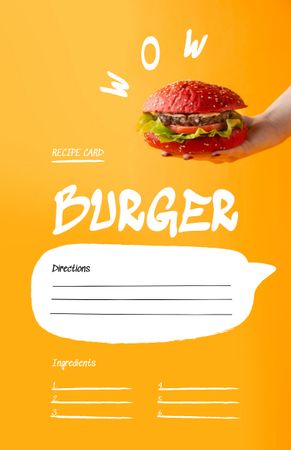 Delicious Burger Cooking Steps Recipe Card Modelo de Design