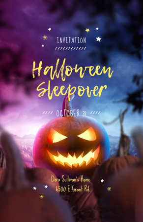 Halloween Sleepover Party Announcement Invitation 5.5x8.5in Design Template