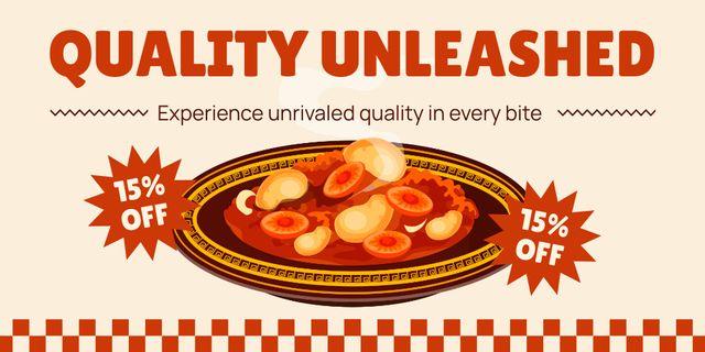Ad of Discount on Quality Fast Casual Food Twitter Tasarım Şablonu