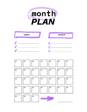 Plantilla de diseño de plan presupuestario mensual en morado Notepad 8.5x11in 