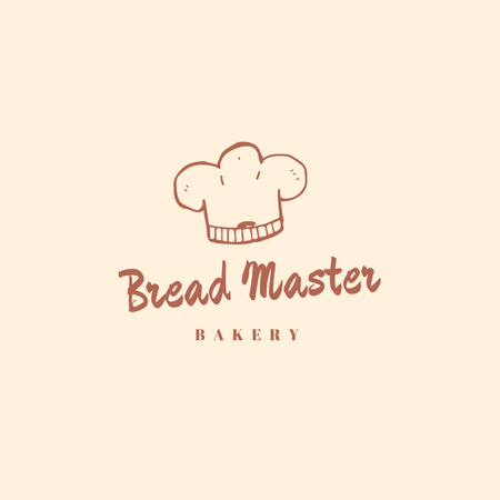Bakery Shop Emblem with Chef Hat Logo 1080x1080pxデザインテンプレート