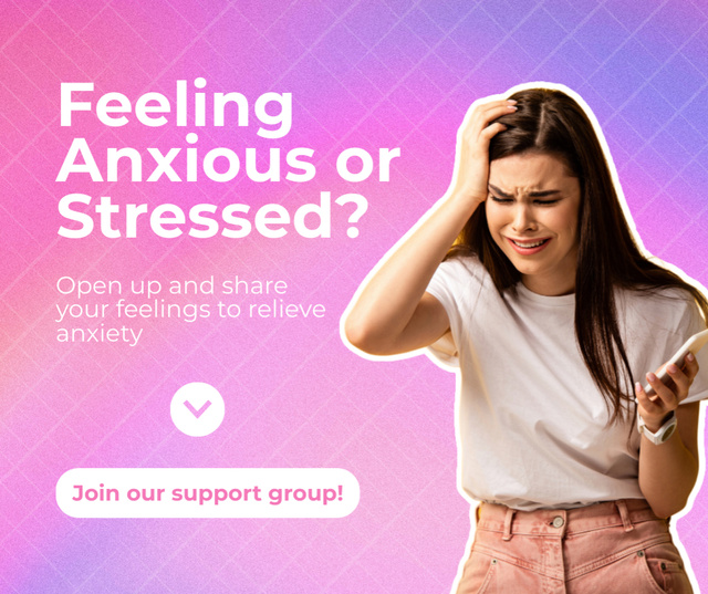 Supportive Mental Health Assistance Groups Facebook Design Template