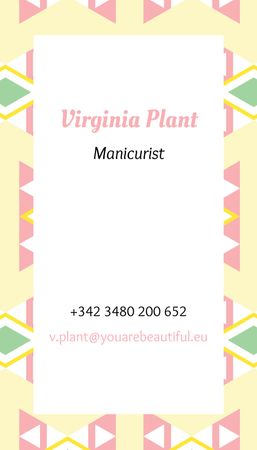 Manicure and Pedicure Offer Business Card US Vertical Design Template