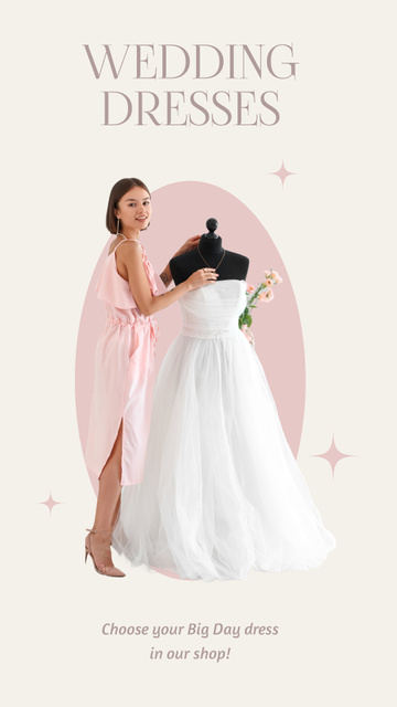 Designvorlage Wedding Dress Shop Promotion für Instagram Video Story