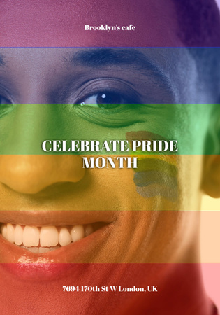 Comunidade LGBT diversificada comemorando o mês do Orgulho Poster 28x40in Modelo de Design