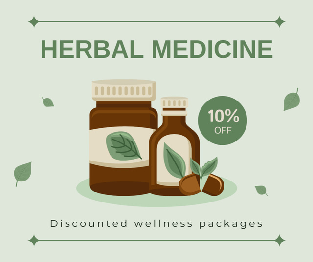 Designvorlage Herbal Medicine With Tincture At Reduced Price für Facebook