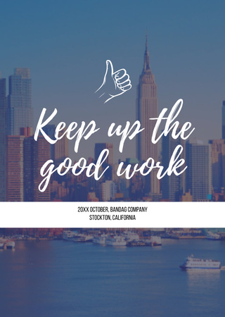 Template di design Business Quote With Skyscrapers View Postcard A6 Vertical