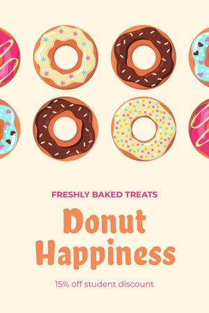 Ontwerpsjabloon van Pinterest van Advertentie van winkel met donuts