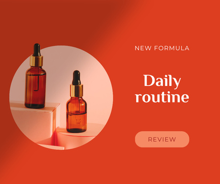 Template di design New Skincare formula serum Facebook