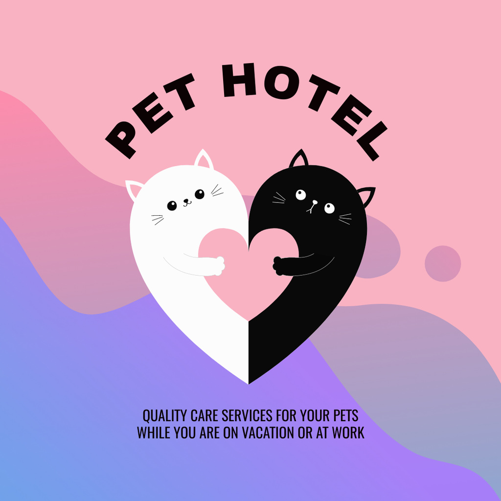 Designvorlage Pet Hotel Promotion Cute für Instagram