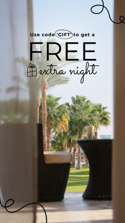 Plantilla de diseño de Noche extra en el hotel con código de promoción como regalo TikTok Video 