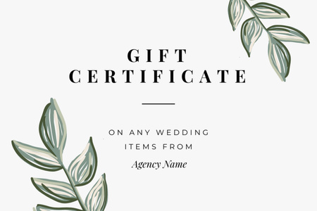 düğün ögeleri sunar Gift Certificate Tasarım Şablonu