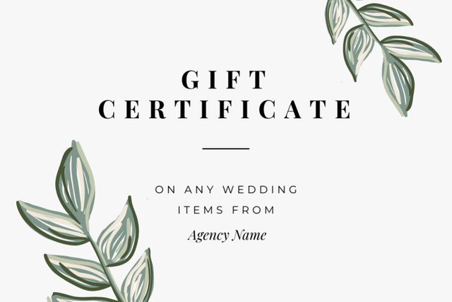 Platilla de diseño Wedding Items offer Gift Certificate