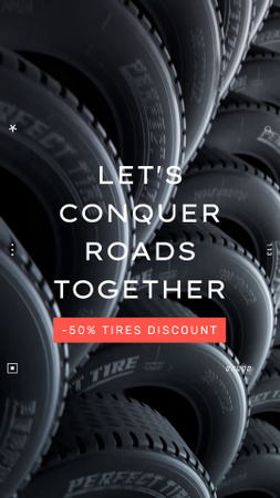 Template di design Buona offerta di servizio pneumatici con sconto TikTok Video