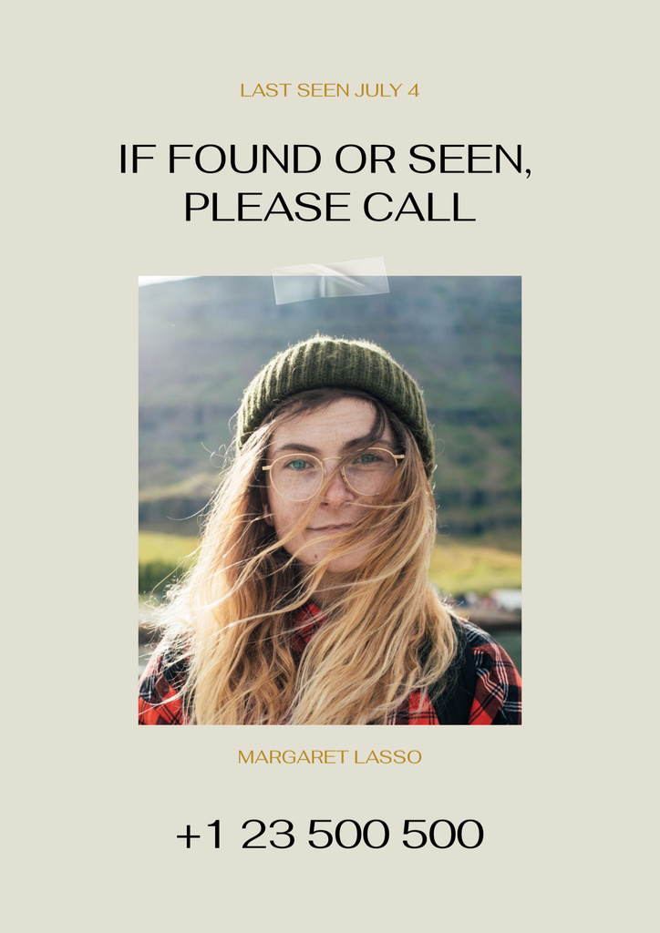 Plantilla de diseño de Appeal To Help In Finding Young Woman Poster B2 