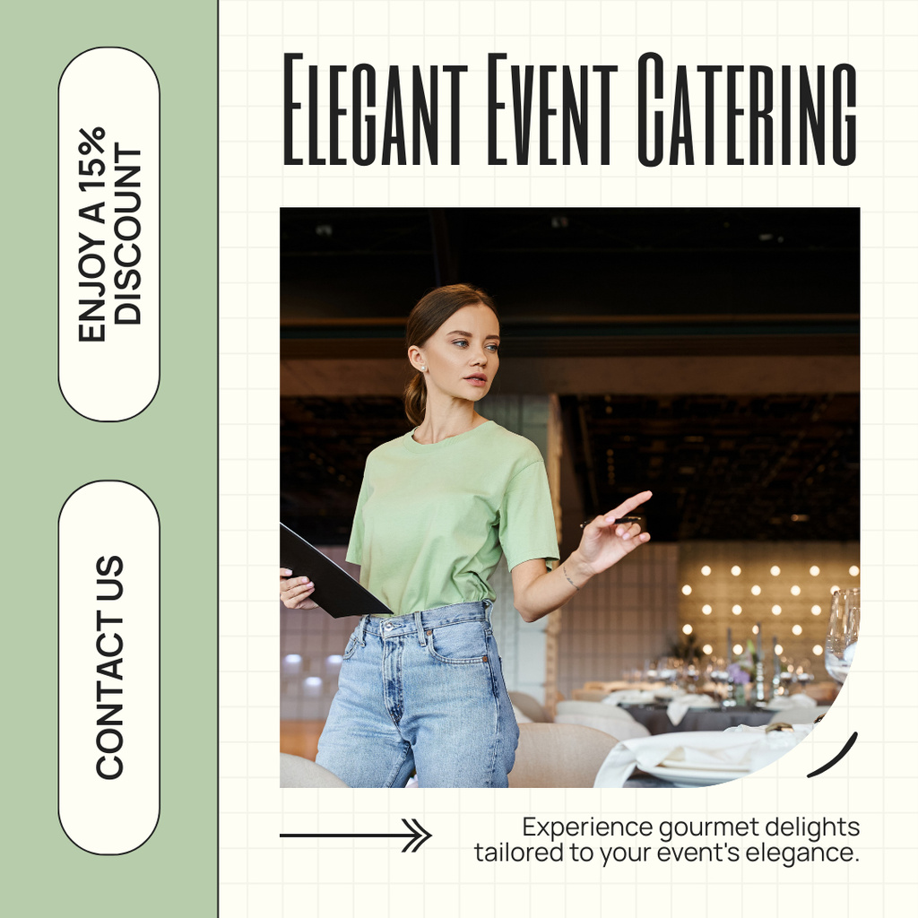 Best Catering Discount for Elegant Events Instagram AD tervezősablon
