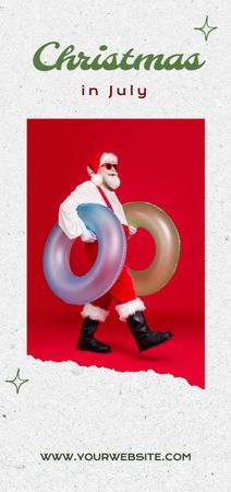  Christmas in July with Happy Santa Claus Flyer DIN Large Design Template