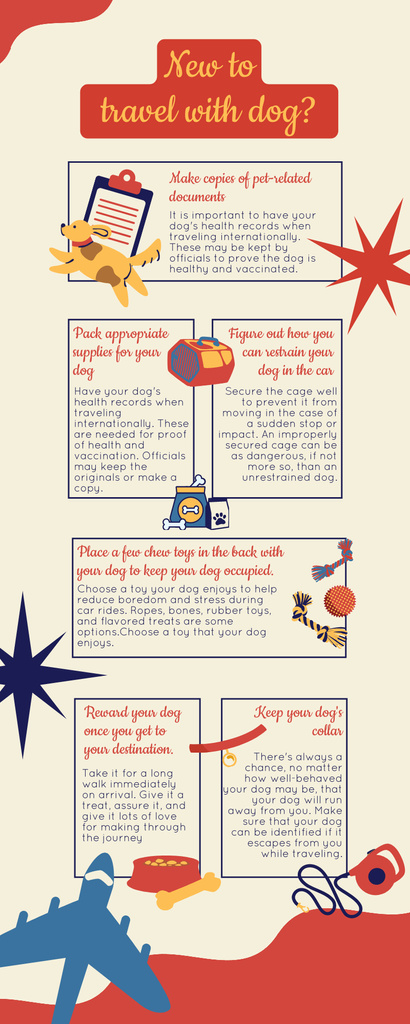 Travel with Dogs Tips Infographic – шаблон для дизайна