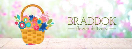 Blooming flowers in basket Facebook Video cover – шаблон для дизайну