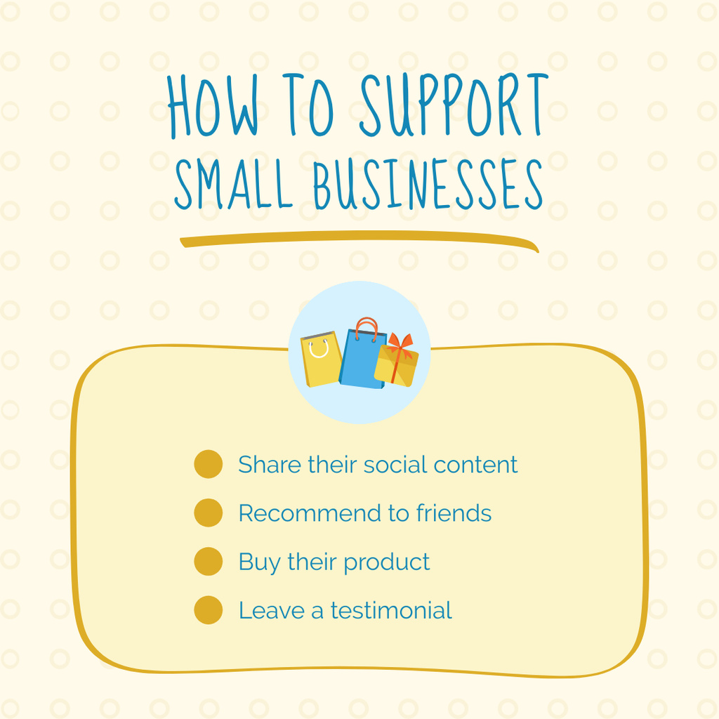 Ways to Support Small Businesses Instagram Design Template