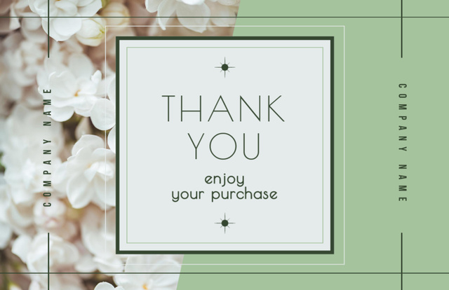 Enjoy Your Purchase and Thank You Thank You Card 5.5x8.5in Design Template