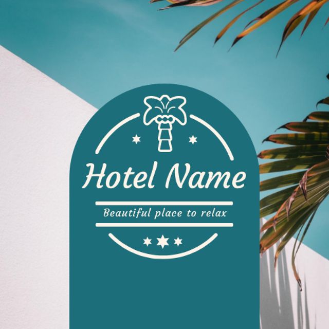 Luxury Hotel Ad with Exotic Leaves Animated Logo Design Template