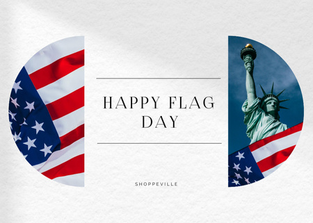 USA nemzeti zászló napja üdvözlés a Szabadság-szoborral Postcard 5x7in tervezősablon