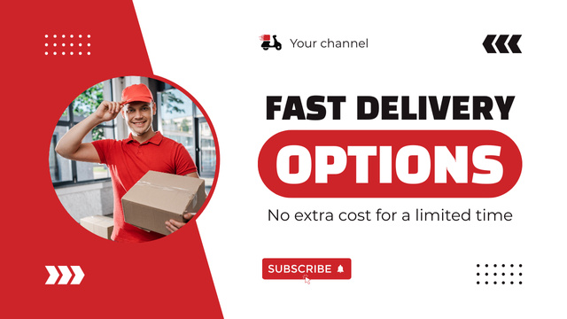 Limited Offer of Discount on Fast Delivery Youtube Thumbnail Design Template