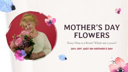 Designvorlage Blumen und Sträuße zum Muttertag mit Rabatt für Full HD video