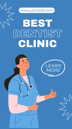 Modèle de visuel Illustration du médecin dentiste - Instagram Video Story