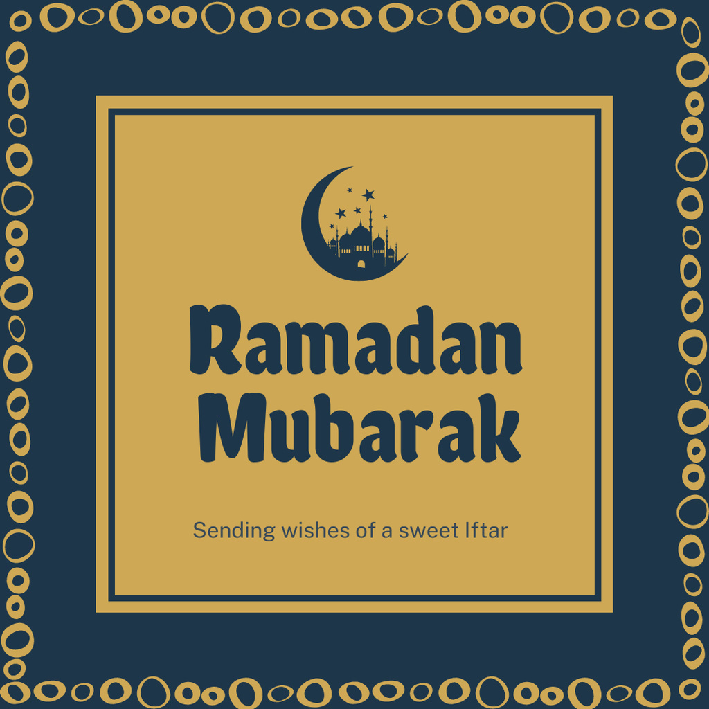 Ramadan Holy Month Greeting And Wishes Instagram Design Template