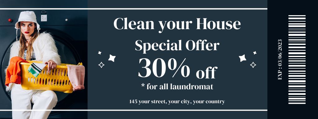 Offer Discounts on Laundry Service Coupon – шаблон для дизайну