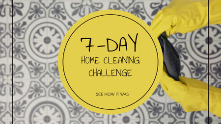 Designvorlage Home Cleaning Challenge mit gemusterten Fliesen für YouTube intro