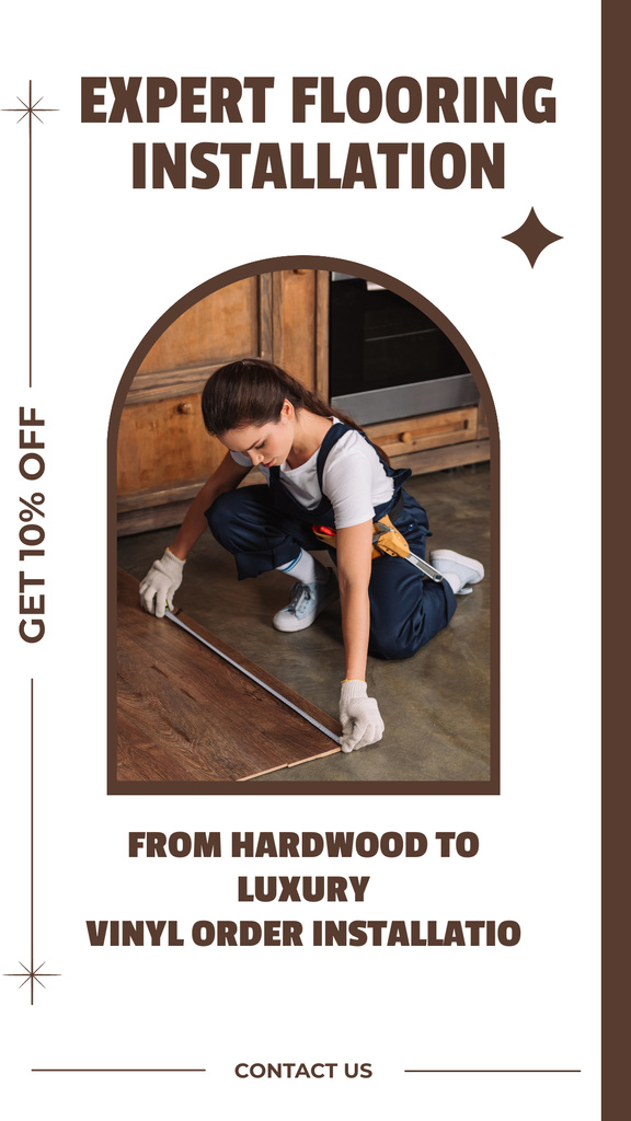 Masterful Flooring Installation With Hardwood Boards Instagram Story – шаблон для дизайну