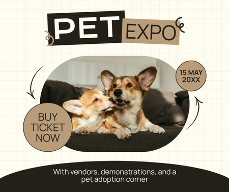 Ontwerpsjabloon van Facebook van Aanbieding van kaartjes voor Pet Expo