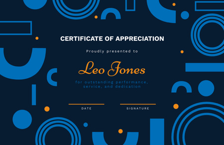 Appreciation for Outstanding Performance and Dedication Certificate 5.5x8.5in Design Template