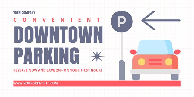 Ontwerpsjabloon van Twitter van Convenient City Parking Services