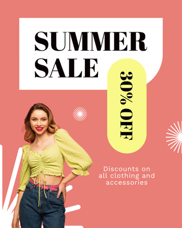 Clothing and Accessories Discount Instagram Post Vertical Design Template