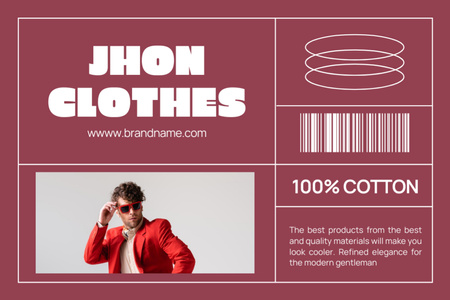 Ontwerpsjabloon van Label van Aanbieding katoenen kleding van hoge kwaliteit