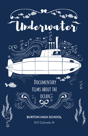 Dokumentumfilm az óceánról Flyer 5.5x8.5in tervezősablon
