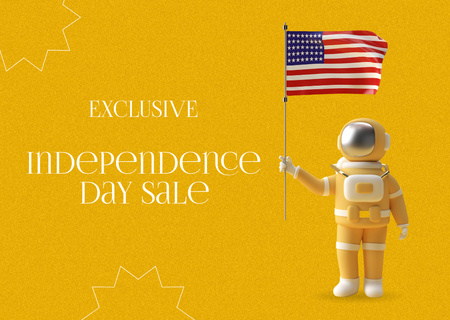 Ontwerpsjabloon van Postcard van USA Independence Day Sale Announcement