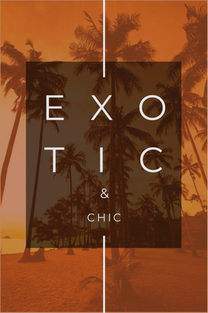 Ontwerpsjabloon van Pinterest van exotisch tropisch resort ad met palmen