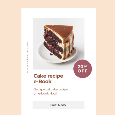 Designvorlage Cake Recipe E-Book für Instagram