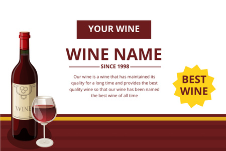 Modèle de visuel Offre luxueuse de bouteille de vin rouge - Label