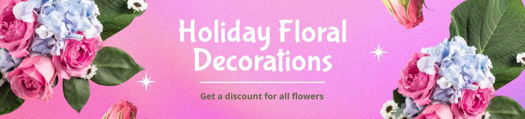 Fresh Flowers for Decorating Holiday Events Ebay Store Billboard Πρότυπο σχεδίασης