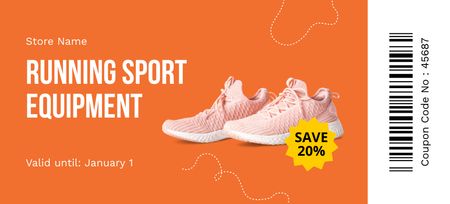 Sneakers Discount Voucher on Orange Coupon 3.75x8.25in Design Template