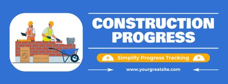 Simple Construction Progress Tracking Facebook cover Design Template