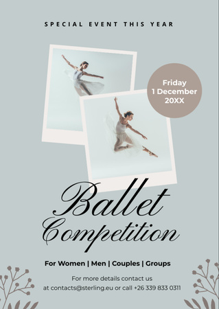 Ballet Competition Announcement Flyer A6 Design Template