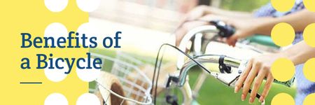 Ontwerpsjabloon van Email header van Benefits of a bicycle