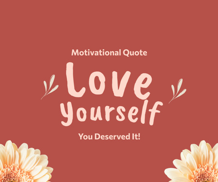  Motivational Phrase with Flowers  Facebook Design Template